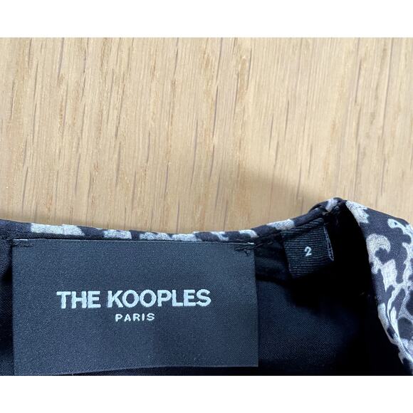 The Kooples Dark Floral Asymmetrical Pleated Day Dress - Picture 4 of 7